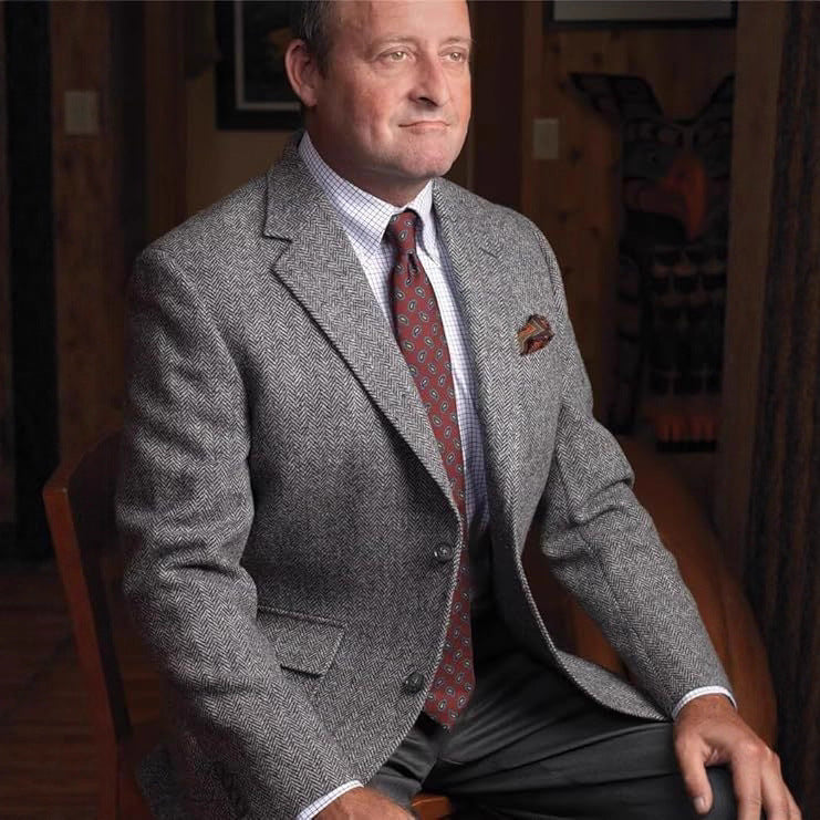 British-style Men's Suit Single-breasted Jacket Herringbone