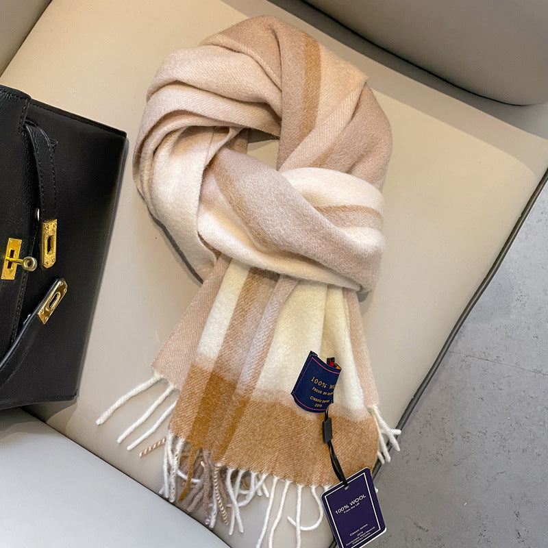 Wool Scarf Men's Winter Red New Style Fruit Green Gray