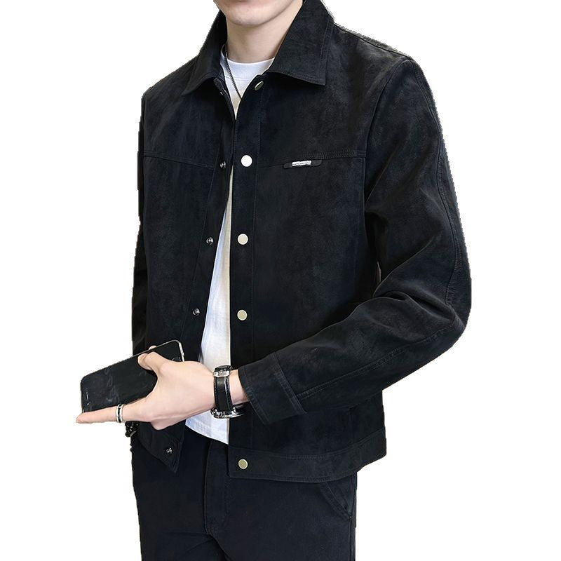 Suede Lapel Spring Men's Jacket