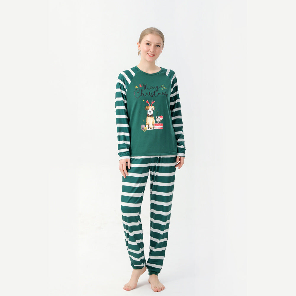 Family European And American Christmas Parent-child Printed Pajamas Set