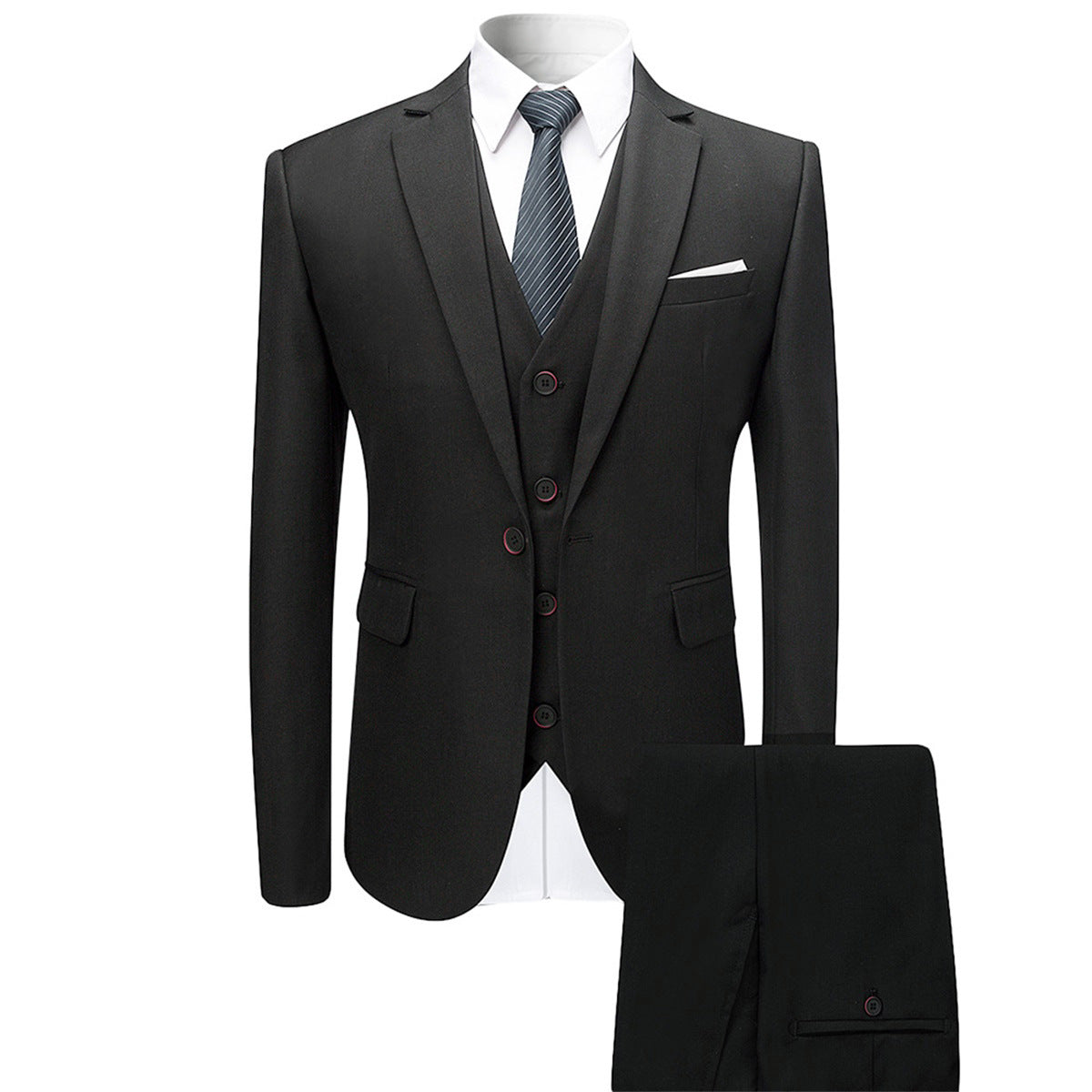 Men's Fashion Slim Suit Three-piece Suit