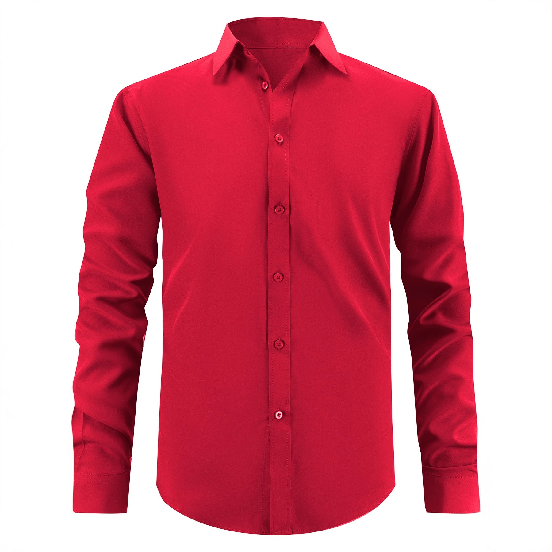 Men's Simple Korean Slim Fit Solid Color Shirt