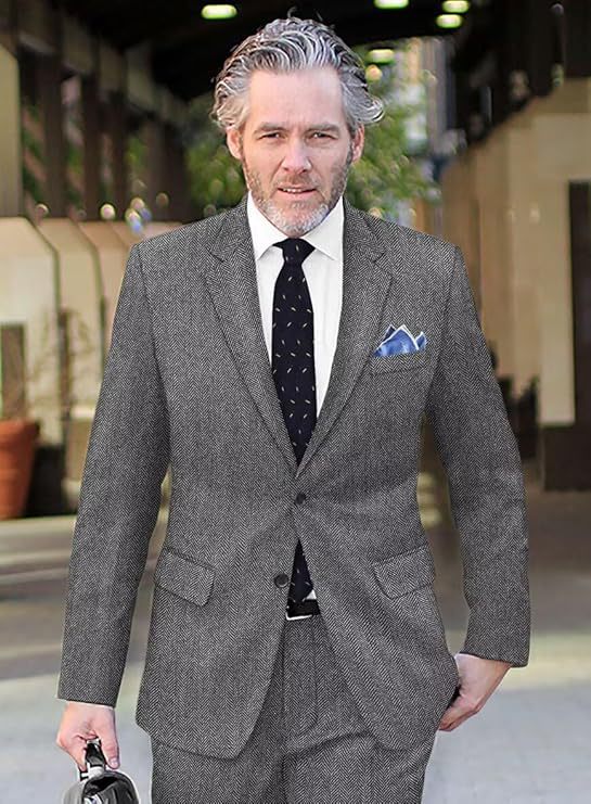 British-style Men's Suit Single-breasted Jacket Herringbone