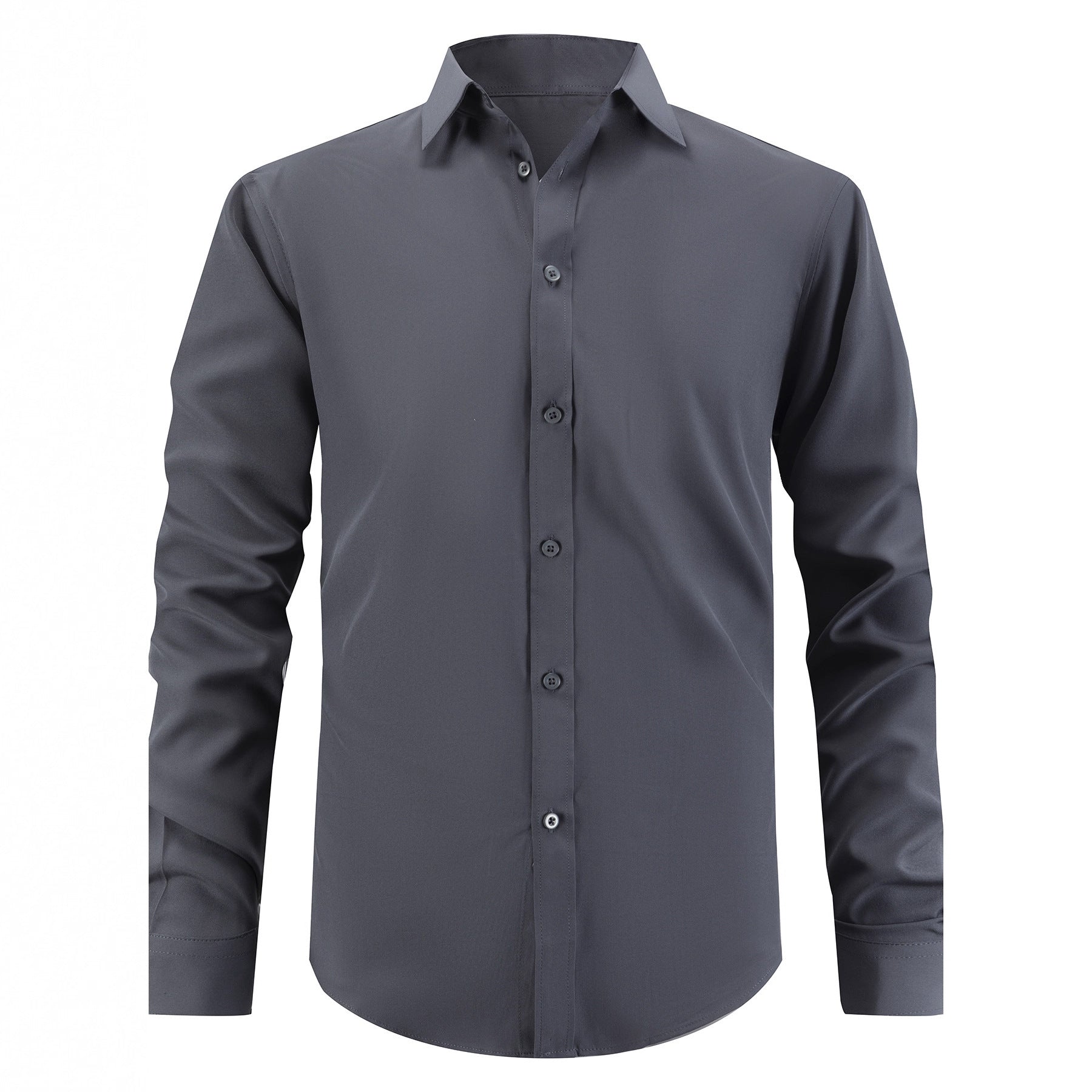 Men's Simple Korean Slim Fit Solid Color Shirt