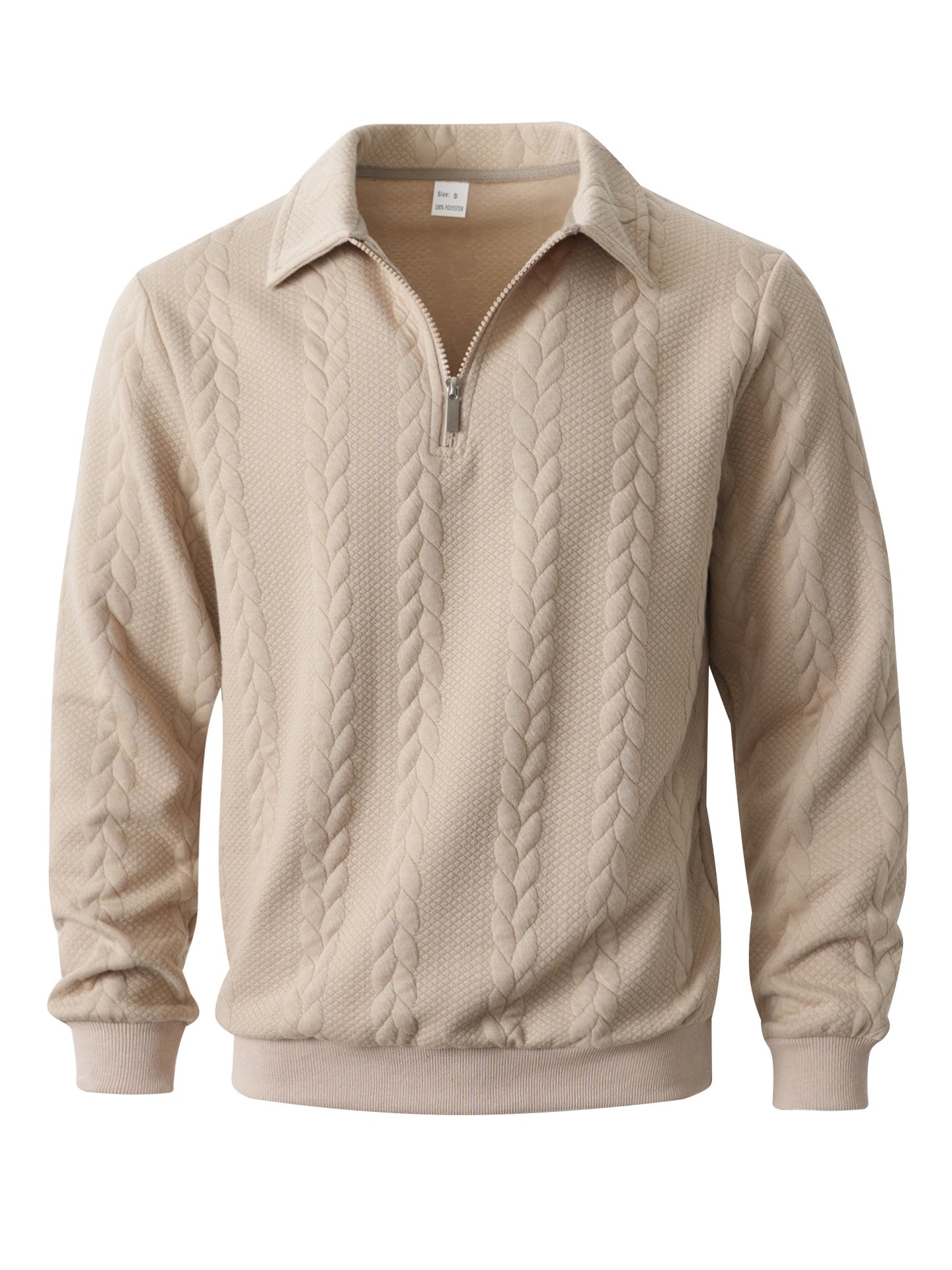 Men's Fashion Jacquard Lapel Long Sleeve Sweater