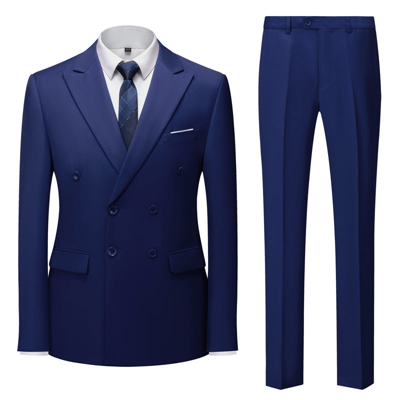Men's Fashion Casual Solid Color Two-piece Set
