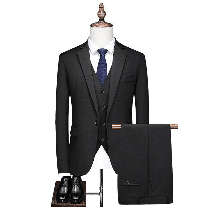 Business Leisure Solid Color Suit Suit Men's Business Suit