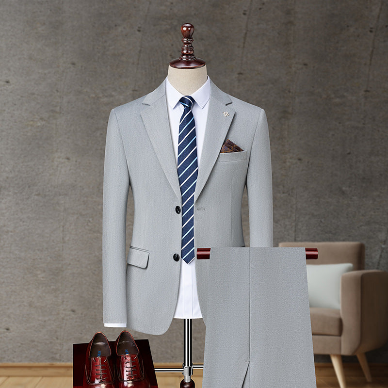 Spring And Autumn Solid Color Business Casual Men's Non-ironing Suit