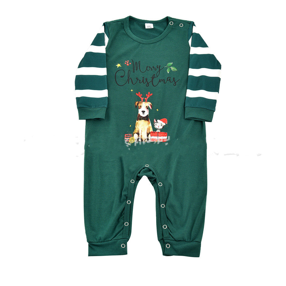 Family European And American Christmas Parent-child Printed Pajamas Set