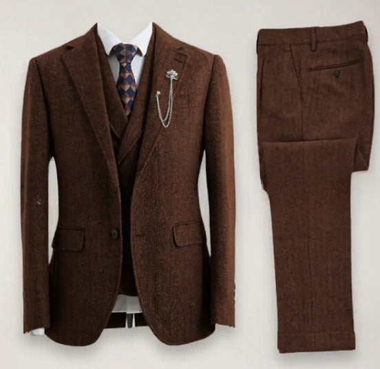 New Men's Suit Casual Three-piece Suit