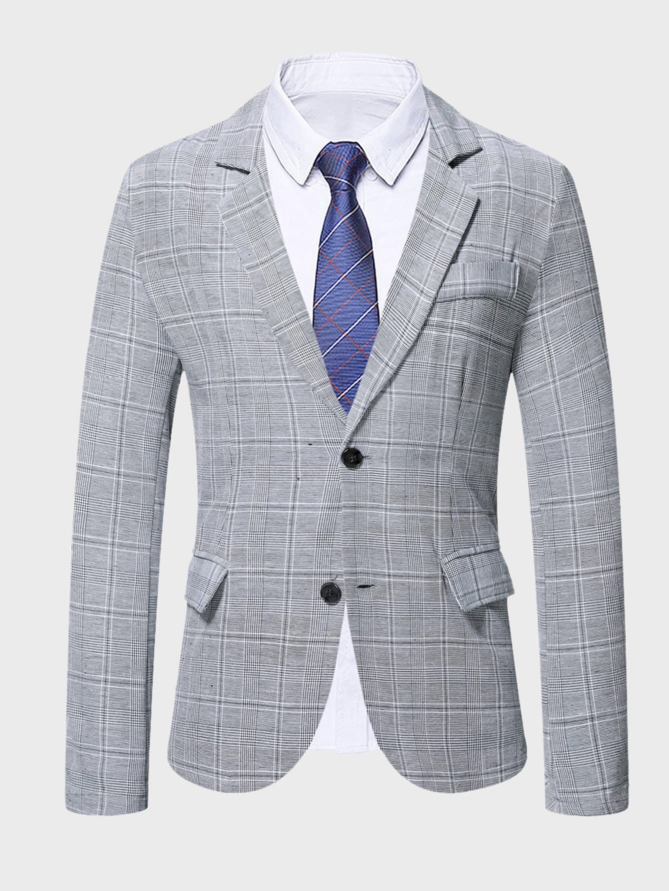 Men's Classic Check Blazer And Pants Set