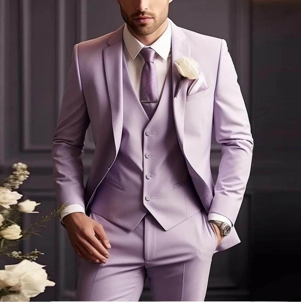 Men's Three-piece Suit Solid Color High Sense