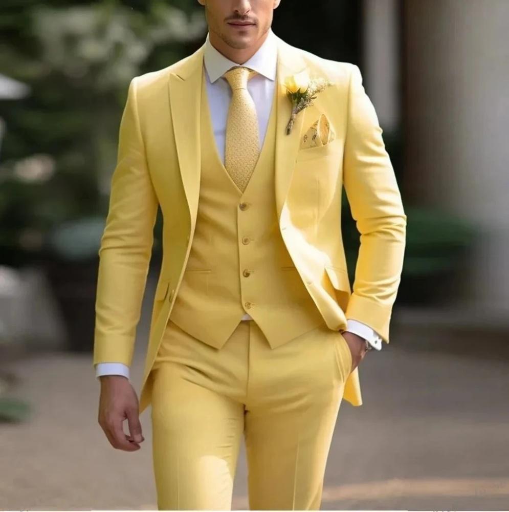 Men's Three-piece Suit Solid Color High Sense