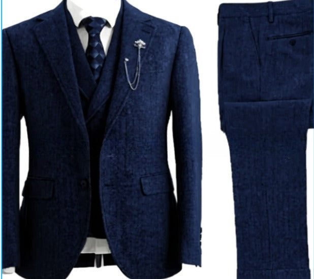 New Men's Suit Casual Three-piece Suit