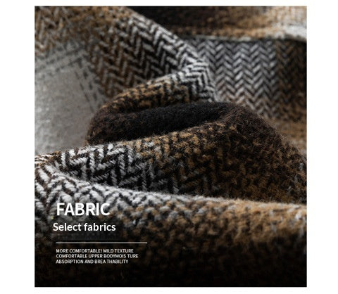 Men's Short Wool Wave Casual Jacket