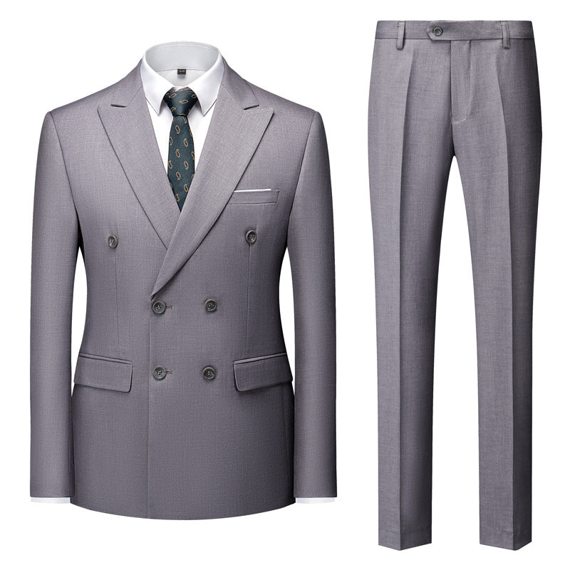 Men's Fashion Casual Solid Color Two-piece Set